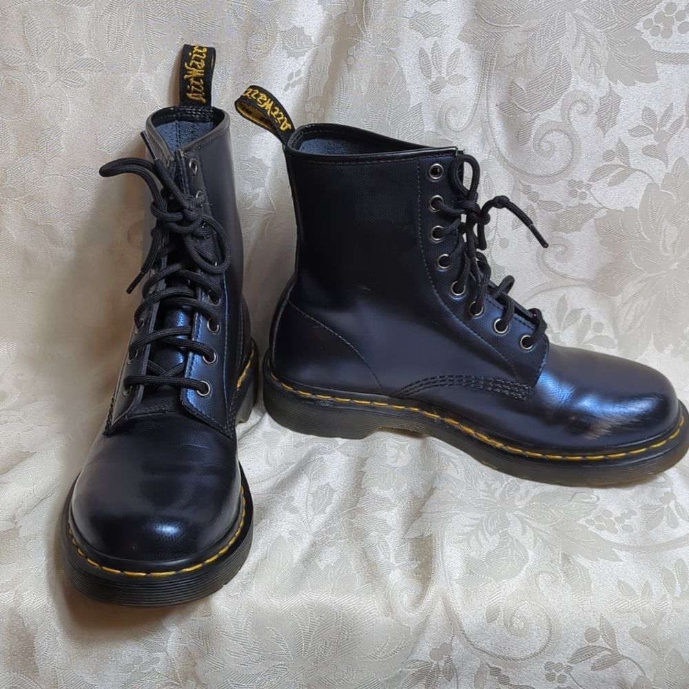Dr. Martens Metallic Blue Combat Boots